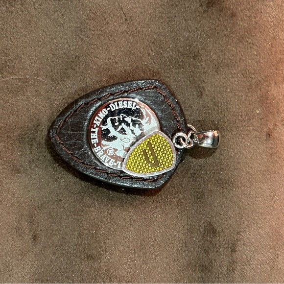 Diesel Brown and Gold Emblem Pendant - Picture 2 of 6